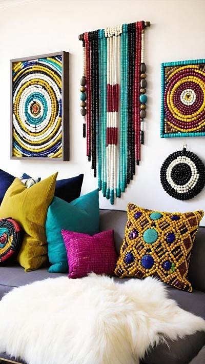 Digital African Beadwork Wall Art